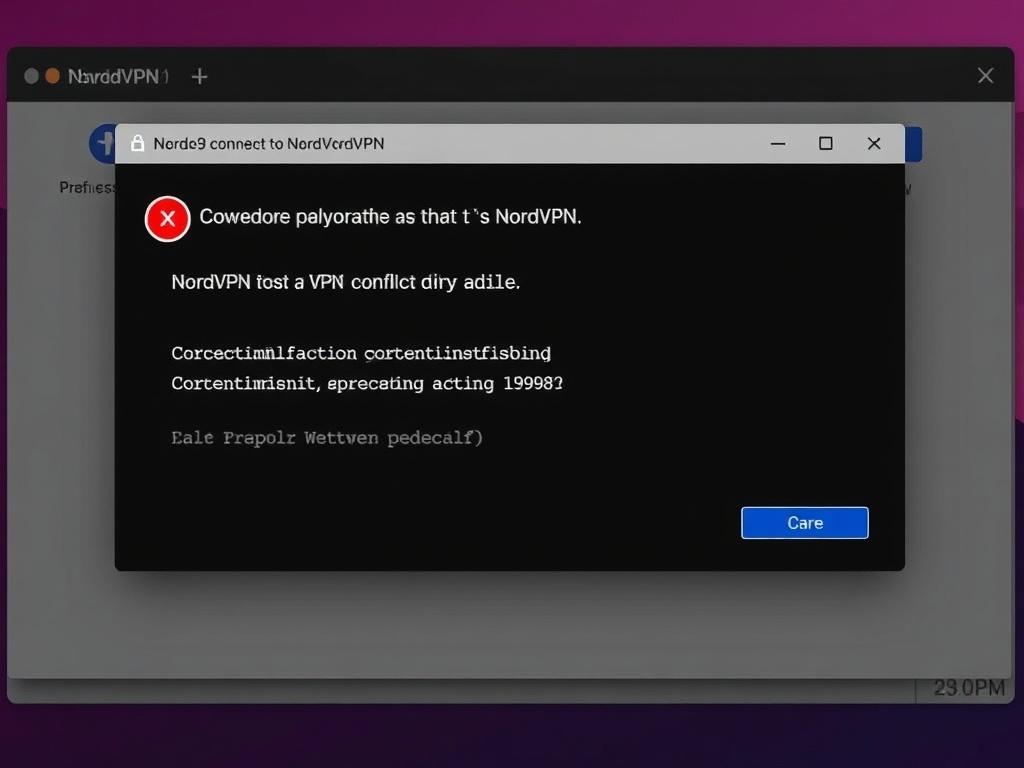 can't connect to nordvpn. Check for VPN conflicts and security rules